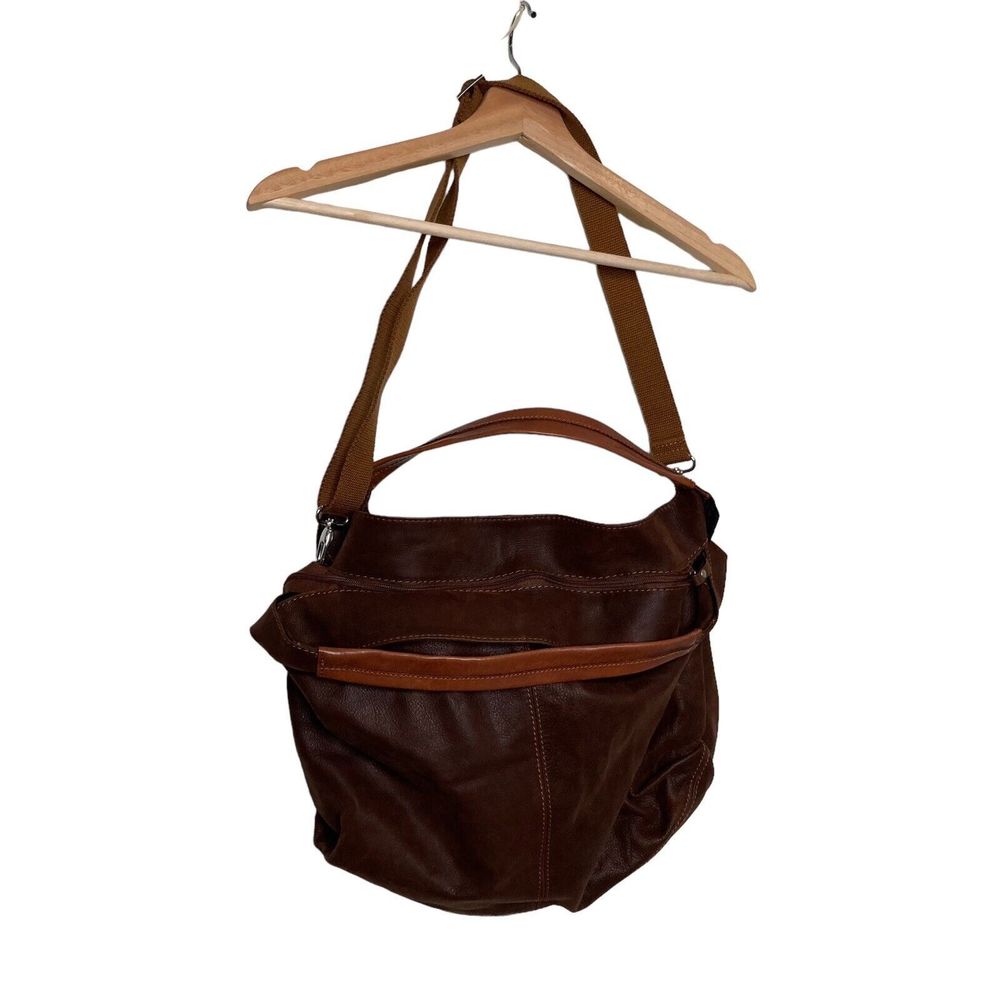 LE TORRI Brown Leather Purse Shoulder Bag Made in Italy NWOT - Picture 2 of 12